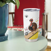 Personalized Funny Turkey Bowling Tumbler Cup with Cool Sunglasses Pins Yellow and White - Wonder Print Shop