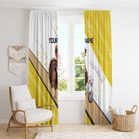 Personalized Funny Turkey Bowling Window Curtain with Cool Sunglasses Pins Yellow and White - Wonder Print Shop