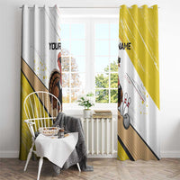 Personalized Funny Turkey Bowling Window Curtain with Cool Sunglasses Pins Yellow and White - Wonder Print Shop