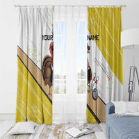 Personalized Funny Turkey Bowling Window Curtain with Cool Sunglasses Pins Yellow and White - Wonder Print Shop