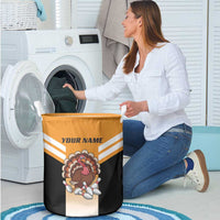 Personalized Funny Turkey Bowling Laundry Basket with Cartoon Pins Thanksgiving - Wonder Print Shop