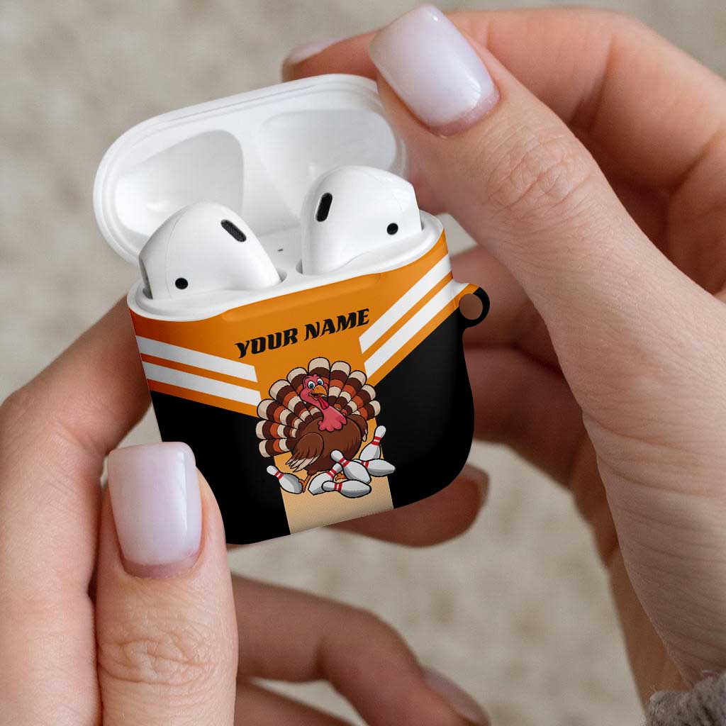 Personalized Funny Turkey Bowling AirPods Case with Cartoon Pins Thanksgiving - Wonder Print Shop