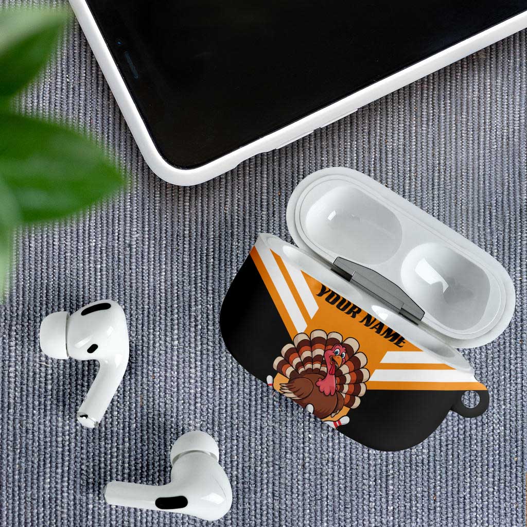 Personalized Funny Turkey Bowling AirPods Case with Cartoon Pins Thanksgiving - Wonder Print Shop
