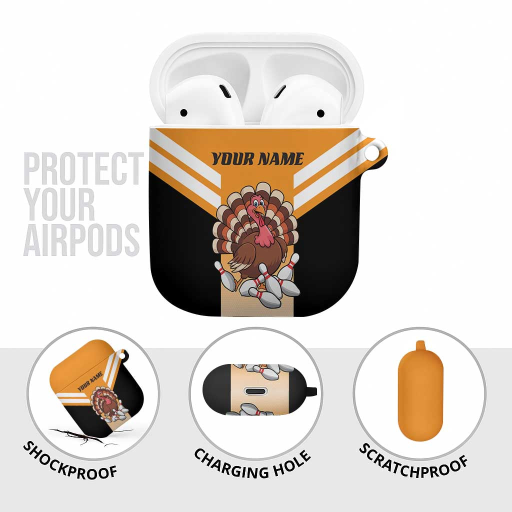 Personalized Funny Turkey Bowling AirPods Case with Cartoon Pins Thanksgiving - Wonder Print Shop