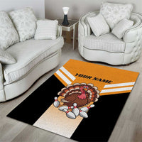 Personalized Funny Turkey Bowling Area Rug with Cartoon Pins Thanksgiving - Wonder Print Shop