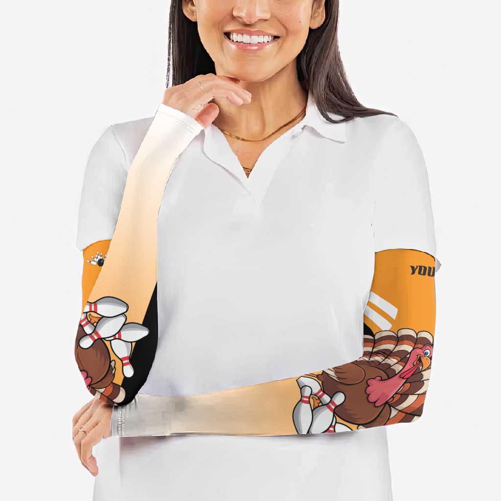 Personalized Funny Turkey Bowling Arm Sleeves with Cartoon Pins Thanksgiving - Wonder Print Shop