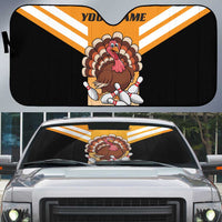 Personalized Funny Turkey Bowling Auto Sun Shade with Cartoon Pins Thanksgiving - Wonder Print Shop