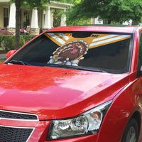 Personalized Funny Turkey Bowling Auto Sun Shade with Cartoon Pins Thanksgiving - Wonder Print Shop