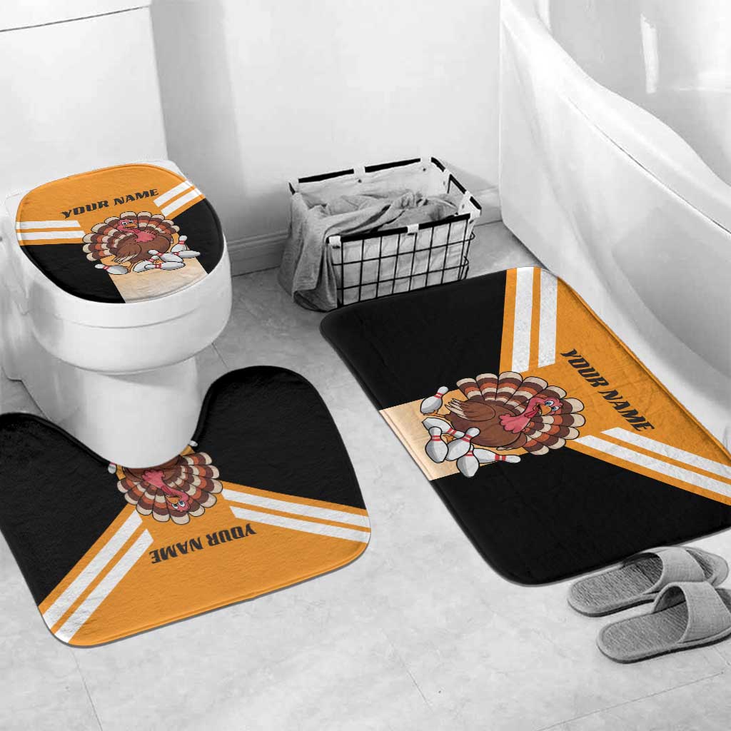 Personalized Funny Turkey Bowling Bathroom Set with Cartoon Pins Thanksgiving - Wonder Print Shop