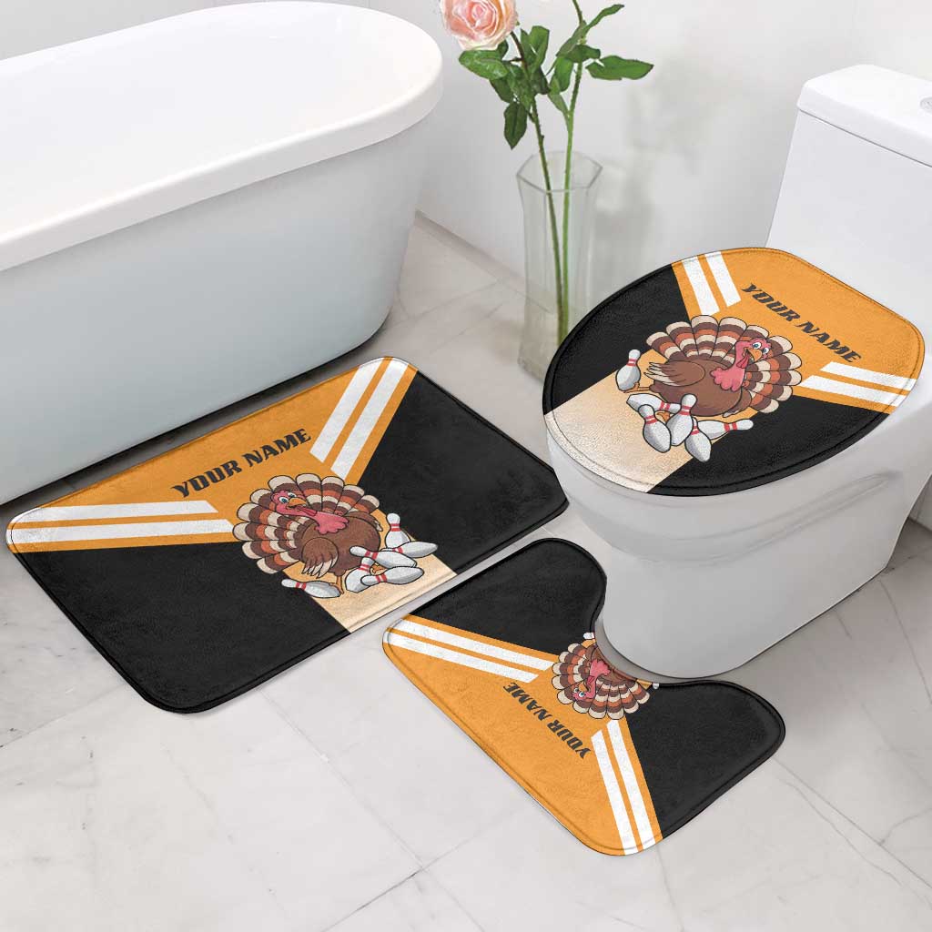 Personalized Funny Turkey Bowling Bathroom Set with Cartoon Pins Thanksgiving - Wonder Print Shop
