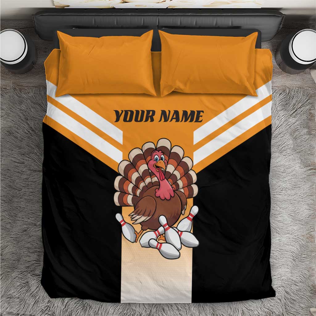 Personalized Funny Turkey Bowling Bedding Set with Cartoon Pins Thanksgiving - Wonder Print Shop