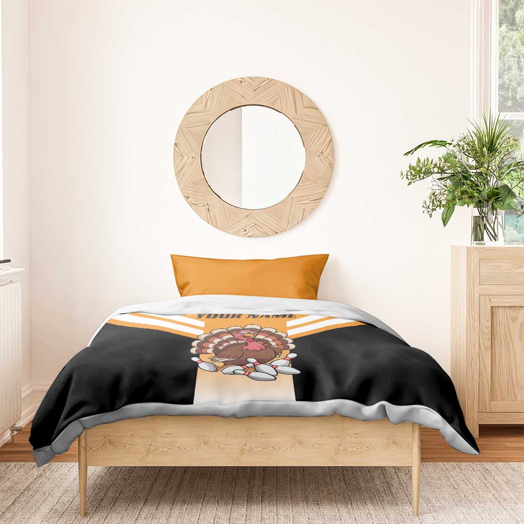 Personalized Funny Turkey Bowling Bedding Set with Cartoon Pins Thanksgiving - Wonder Print Shop