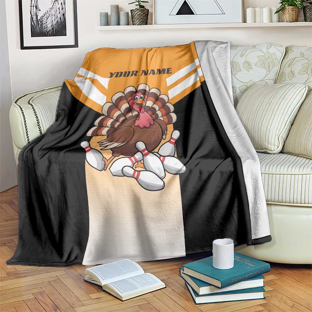Personalized Funny Turkey Bowling Blanket with Cartoon Pins Thanksgiving - Wonder Print Shop