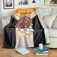 Personalized Funny Turkey Bowling Blanket with Cartoon Pins Thanksgiving - Wonder Print Shop