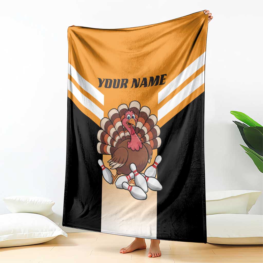 Personalized Funny Turkey Bowling Blanket with Cartoon Pins Thanksgiving - Wonder Print Shop