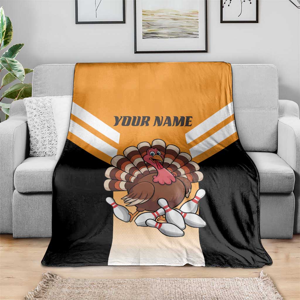 Personalized Funny Turkey Bowling Blanket with Cartoon Pins Thanksgiving - Wonder Print Shop