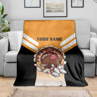 Personalized Funny Turkey Bowling Blanket with Cartoon Pins Thanksgiving - Wonder Print Shop