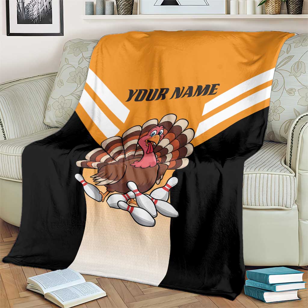 Personalized Funny Turkey Bowling Blanket with Cartoon Pins Thanksgiving - Wonder Print Shop
