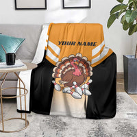 Personalized Funny Turkey Bowling Blanket with Cartoon Pins Thanksgiving - Wonder Print Shop