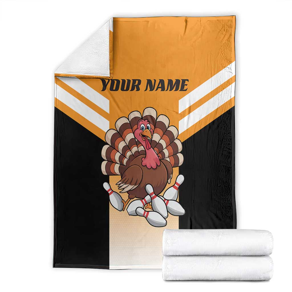 Personalized Funny Turkey Bowling Blanket with Cartoon Pins Thanksgiving - Wonder Print Shop