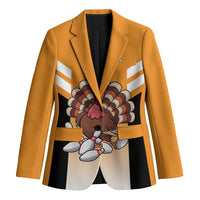 Personalized Funny Turkey Bowling Blazer with Cartoon Pins Thanksgiving - Wonder Print Shop