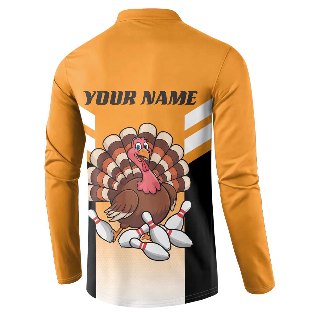Personalized Funny Turkey Bowling Button Sweatshirt with Cartoon Pins Thanksgiving - Wonder Print Shop