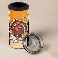 Personalized Funny Turkey Bowling 4 in 1 Can Cooler Tumbler with Cartoon Pins Thanksgiving - Wonder Print Shop