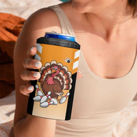 Personalized Funny Turkey Bowling 4 in 1 Can Cooler Tumbler with Cartoon Pins Thanksgiving - Wonder Print Shop