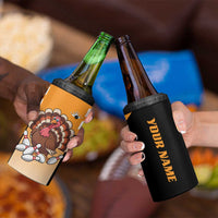Personalized Funny Turkey Bowling 4 in 1 Can Cooler Tumbler with Cartoon Pins Thanksgiving - Wonder Print Shop
