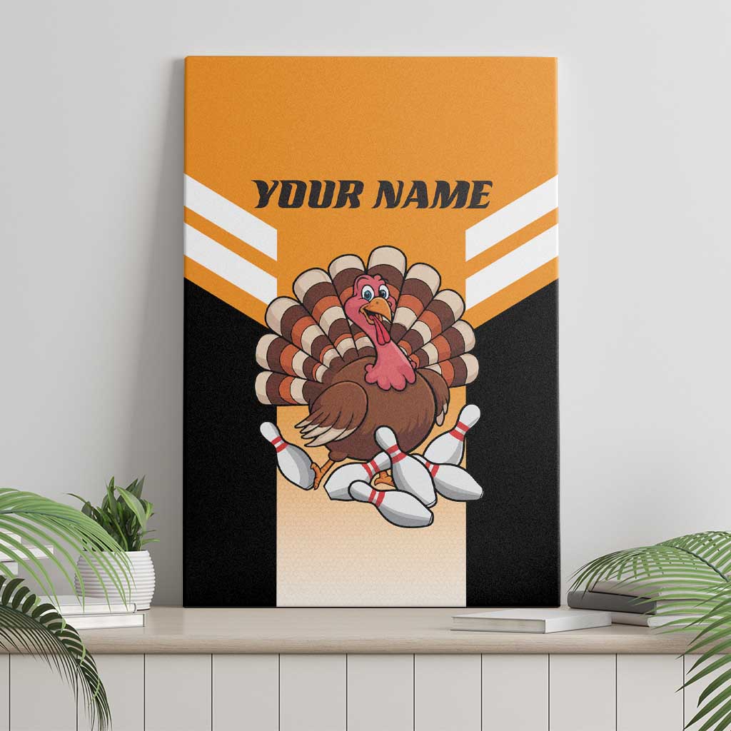 Personalized Funny Turkey Bowling Canvas Wall Art with Cartoon Pins Thanksgiving - Wonder Print Shop