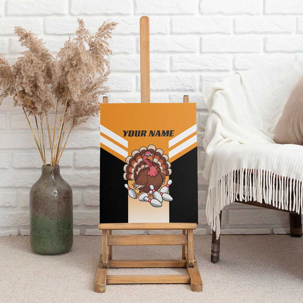 Personalized Funny Turkey Bowling Canvas Wall Art with Cartoon Pins Thanksgiving - Wonder Print Shop