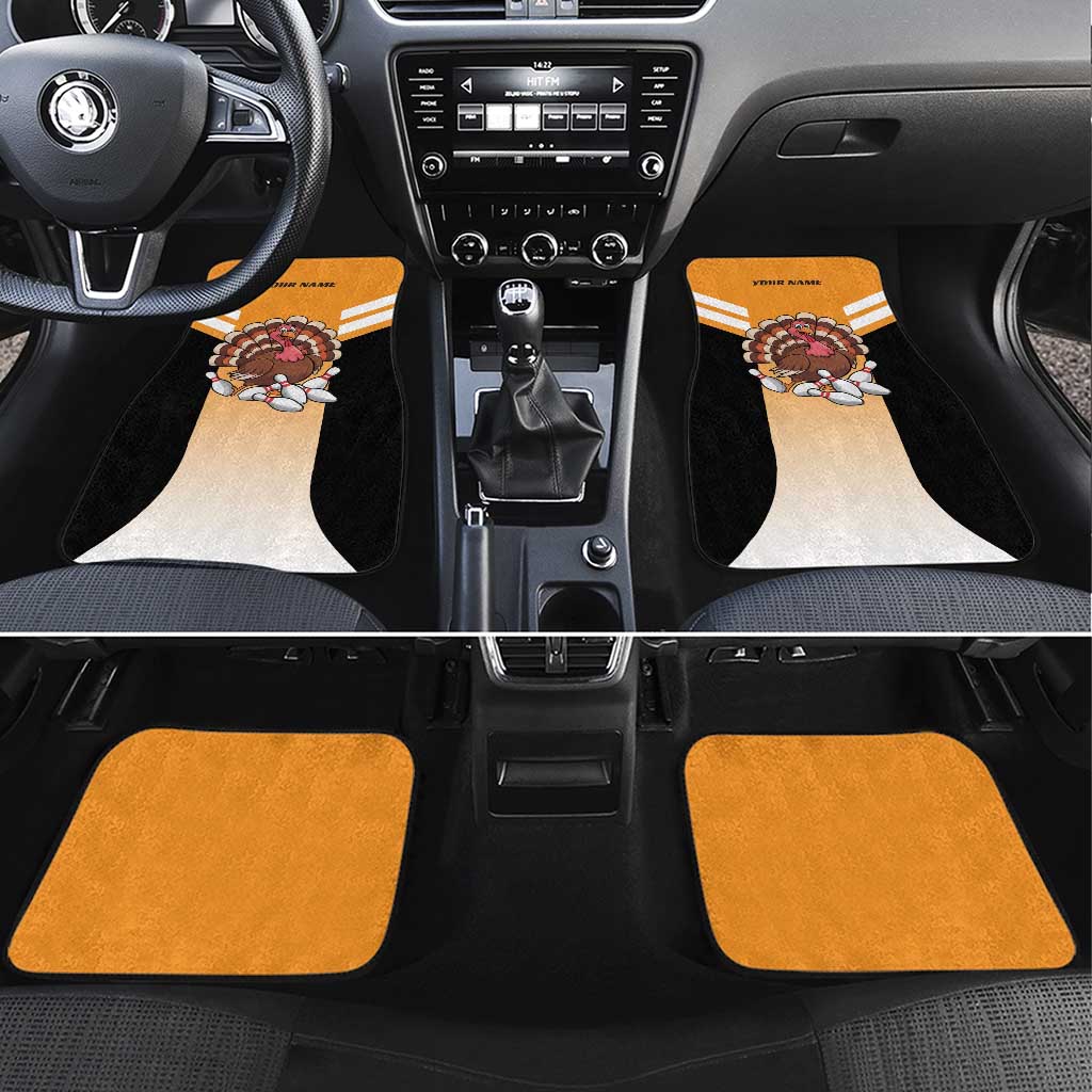 Personalized Funny Turkey Bowling Car Mats with Cartoon Pins Thanksgiving - Wonder Print Shop