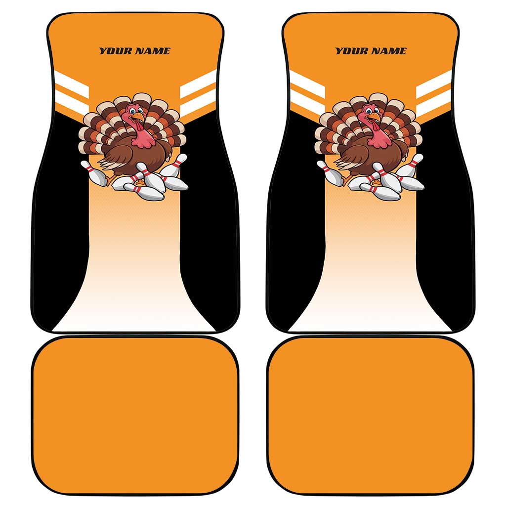 Personalized Funny Turkey Bowling Car Mats with Cartoon Pins Thanksgiving - Wonder Print Shop
