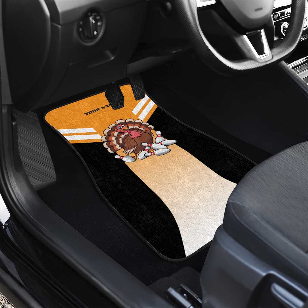 Personalized Funny Turkey Bowling Car Mats with Cartoon Pins Thanksgiving - Wonder Print Shop