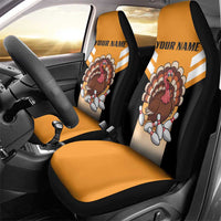 Personalized Funny Turkey Bowling Car Seat Cover with Cartoon Pins Thanksgiving - Wonder Print Shop