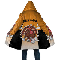 Personalized Funny Turkey Bowling Cloak with Cartoon Pins Thanksgiving - Wonder Print Shop