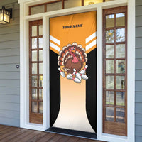 Personalized Funny Turkey Bowling Door Cover with Cartoon Pins Thanksgiving - Wonder Print Shop