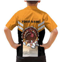 Personalized Funny Turkey Bowling Family Matching Mermaid Dress and Hawaiian Shirt with Cartoon Pins Thanksgiving - Wonder Print Shop