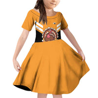 Personalized Funny Turkey Bowling Family Matching Off Shoulder Short Dress and Hawaiian Shirt with Cartoon Pins Thanksgiving - Wonder Print Shop