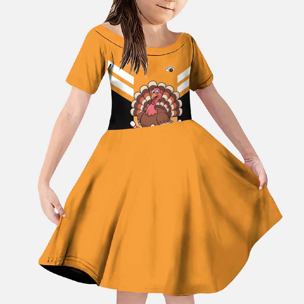 Personalized Funny Turkey Bowling Family Matching Tank Maxi Dress and Hawaiian Shirt with Cartoon Pins Thanksgiving - Wonder Print Shop