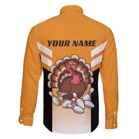 Personalized Funny Turkey Bowling Family Matching Tank Maxi Dress and Hawaiian Shirt with Cartoon Pins Thanksgiving - Wonder Print Shop