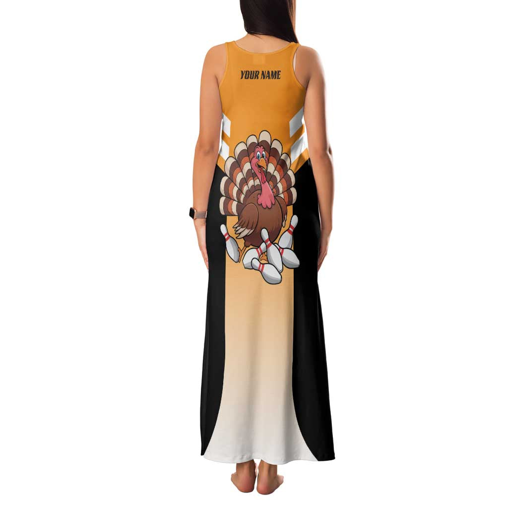 Personalized Funny Turkey Bowling Family Matching Tank Maxi Dress and Hawaiian Shirt with Cartoon Pins Thanksgiving - Wonder Print Shop