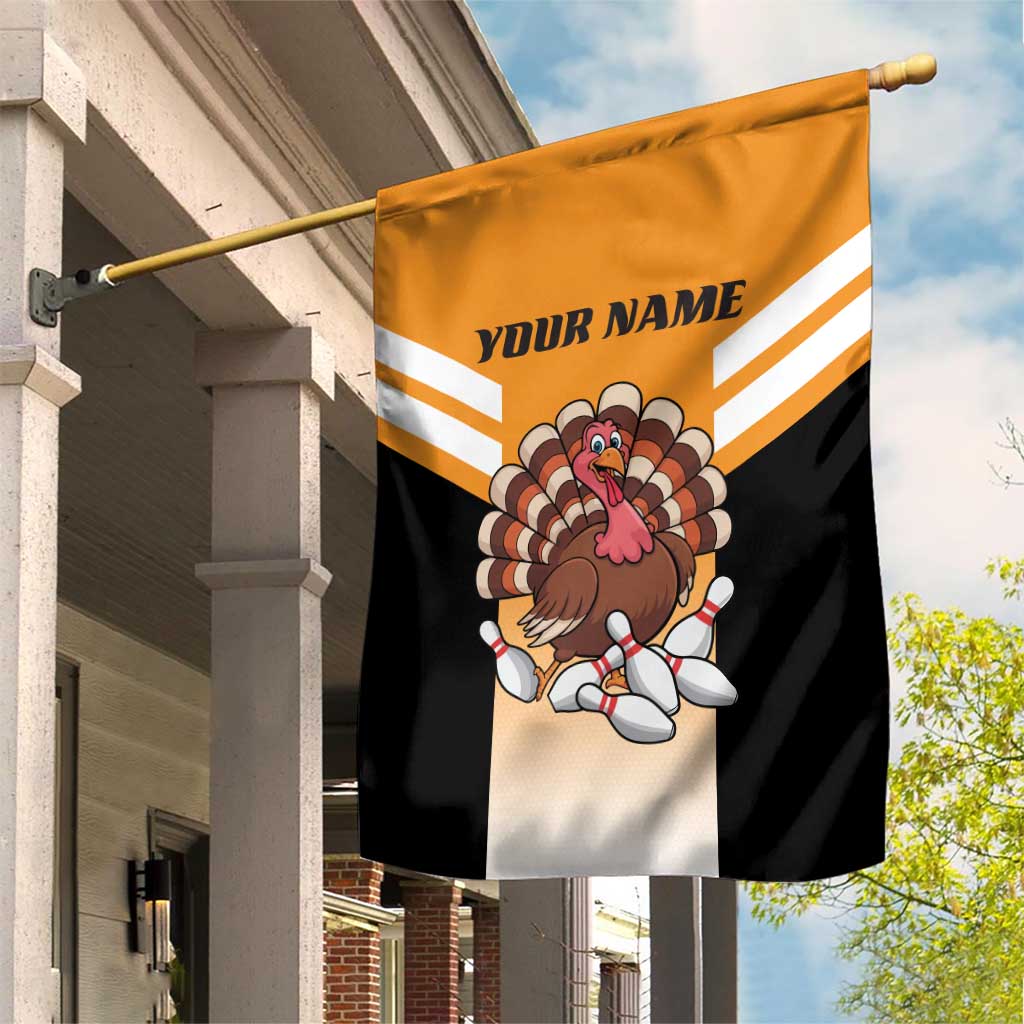 Personalized Funny Turkey Bowling Garden Flag with Cartoon Pins Thanksgiving - Wonder Print Shop