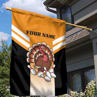 Personalized Funny Turkey Bowling Garden Flag with Cartoon Pins Thanksgiving - Wonder Print Shop