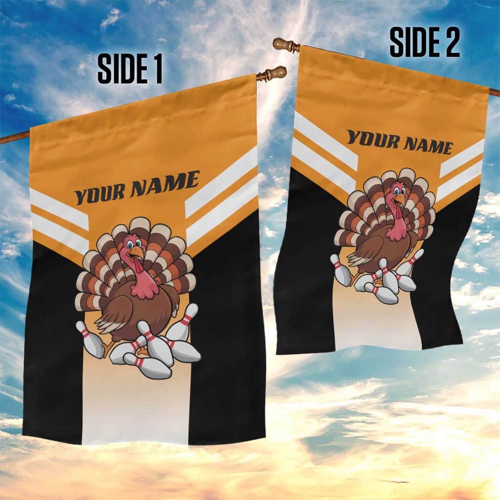 Personalized Funny Turkey Bowling Garden Flag with Cartoon Pins Thanksgiving - Wonder Print Shop