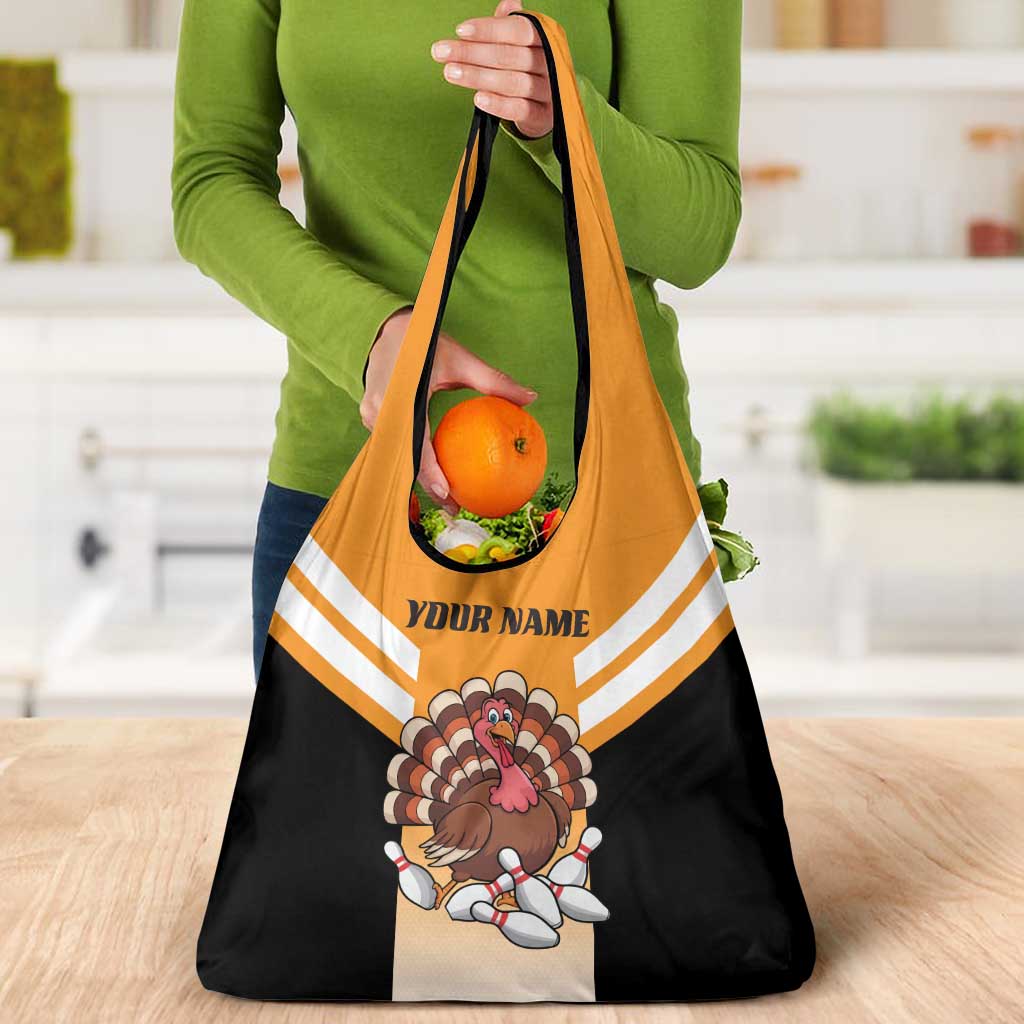 Personalized Funny Turkey Bowling Grocery Bag with Cartoon Pins Thanksgiving - Wonder Print Shop