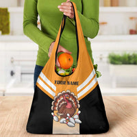 Personalized Funny Turkey Bowling Grocery Bag with Cartoon Pins Thanksgiving - Wonder Print Shop