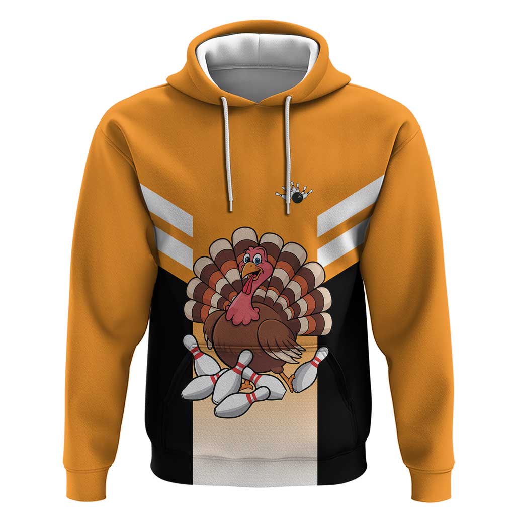 Personalized Funny Turkey Bowling Hoodie with Cartoon Pins Thanksgiving - Wonder Print Shop