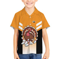 Personalized Funny Turkey Bowling Kid Hawaiian Shirt with Cartoon Pins Thanksgiving - Wonder Print Shop