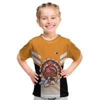 Personalized Funny Turkey Bowling Kid T Shirt with Cartoon Pins Thanksgiving - Wonder Print Shop